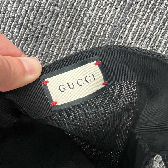 GUCCI BASEBALL CAP GG LOGO MESH LEATHER - Picture 7 of 16